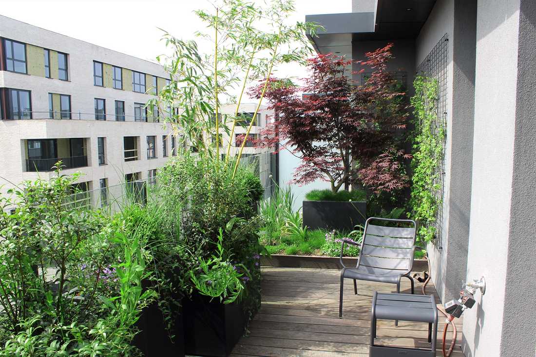 Landscaping of a penthouse terrace in Bordeaux